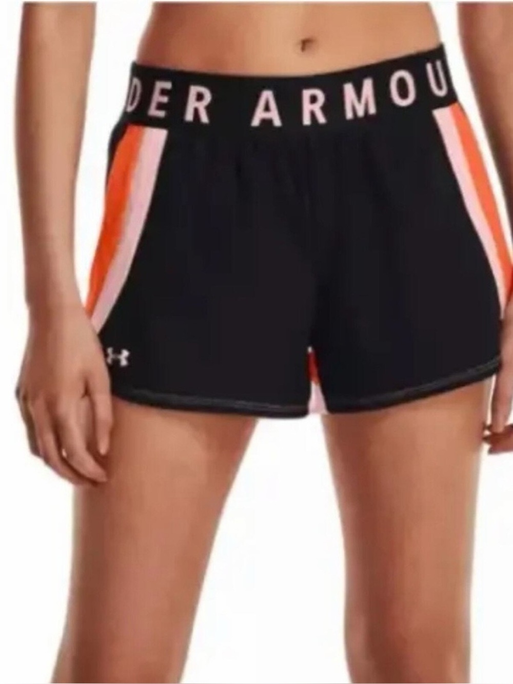 Under Armour Women’s Black Shorts with Pink and Orange Panels